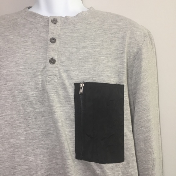 Sovereign Code Bryce Henley Shirt Gray Large NEW - Picture 4 of 6